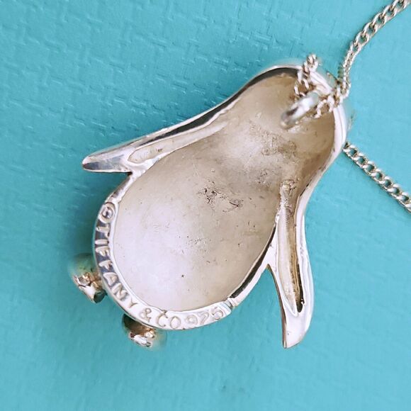🎊SOLD🎊RARE Vtg 1993 Tiffany & Co Penguin Wildlife Conservation Silver Necklace - Picture 4 of 8
